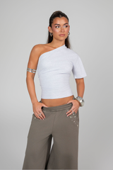 Yurey Gathered One Shoulder Top