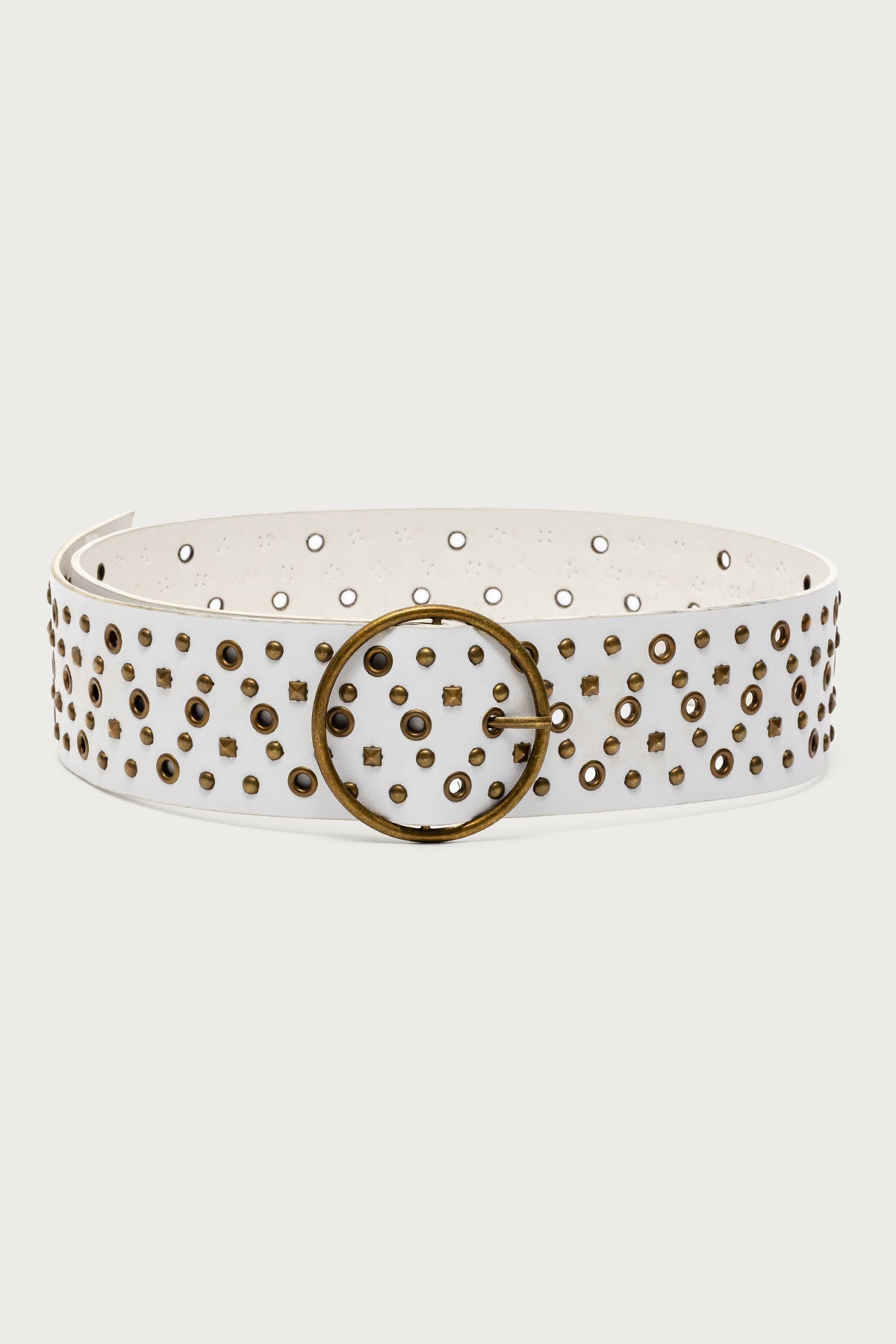 Stud & Grommet Faux Leather Belt