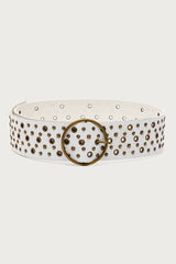 Stud & Grommet Faux Leather Belt