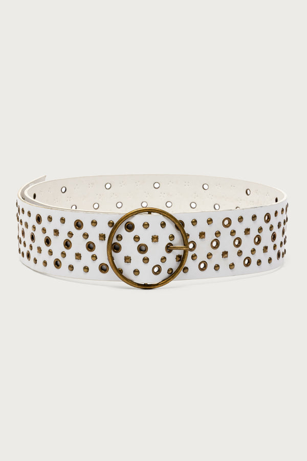 Stud & Grommet Faux Leather Belt