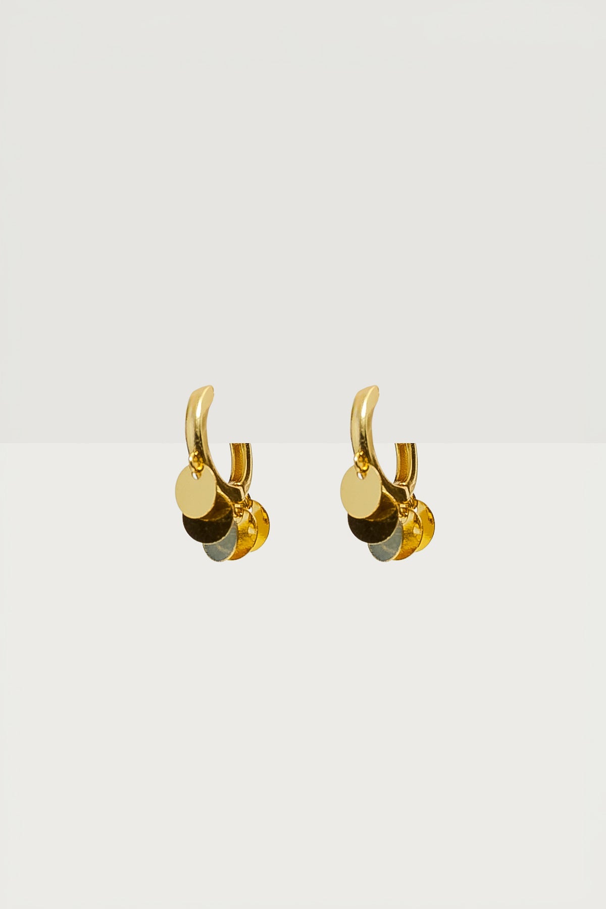 Disc Huggy Hoop Earrings