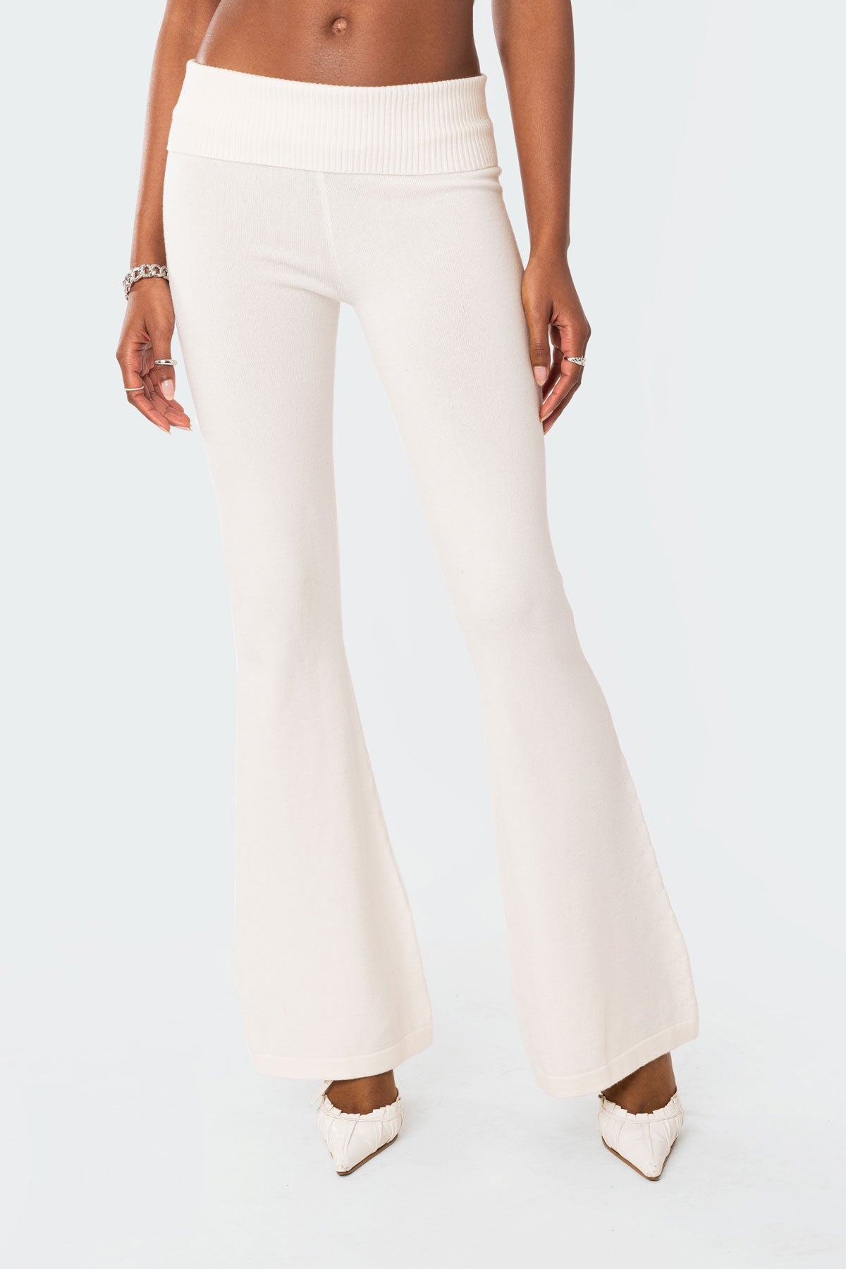 Desiree Knitted Low Rise Fold Over Trousers