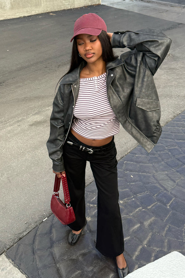Mori Oversized Faux Leather Jacket view 1