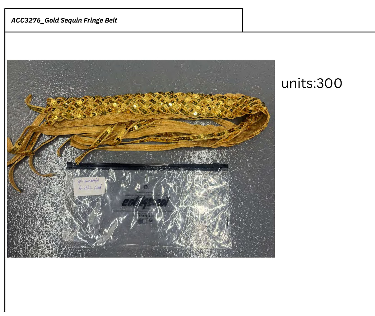 Headliner Sequin Fringe Tie Belt