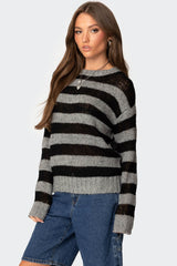 Light Knit Striped Sweater