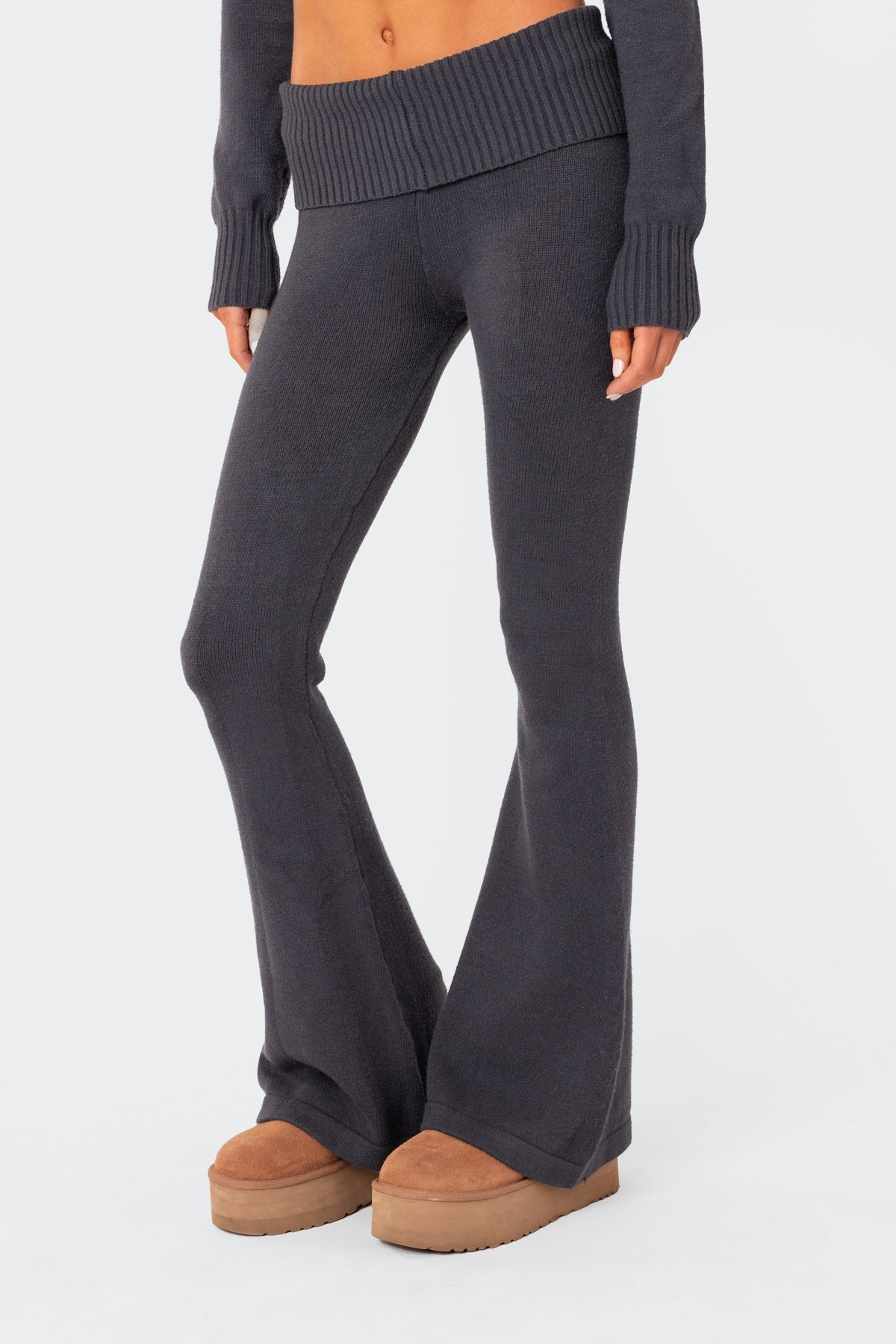Desiree Knitted Low Rise Fold Over Trousers
