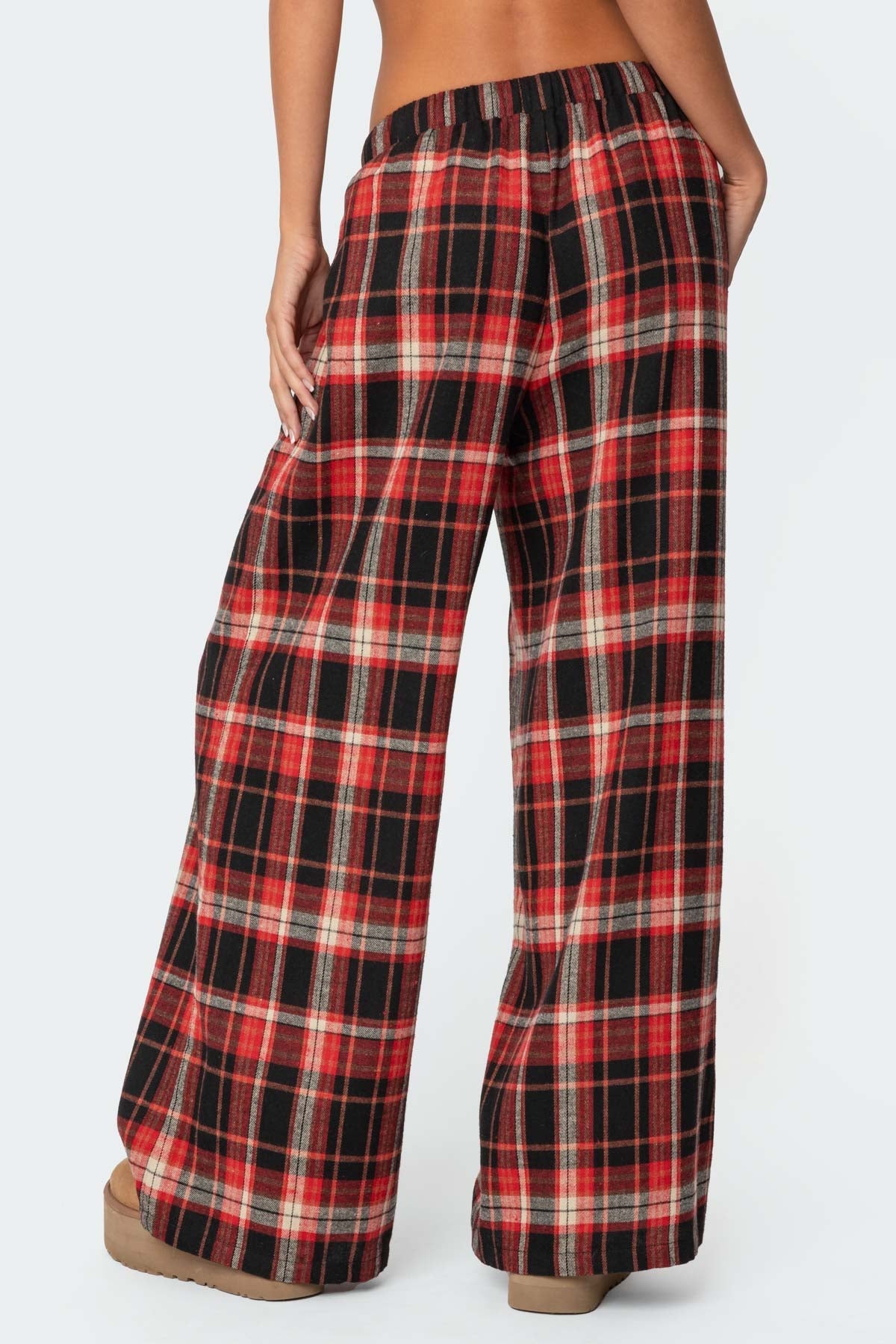 Lounge Around Plaid Wide Leg Trousers