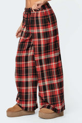 Lounge Around Plaid Wide Leg Trousers