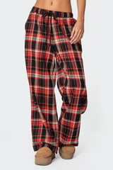 Lounge Around Plaid Wide Leg Trousers