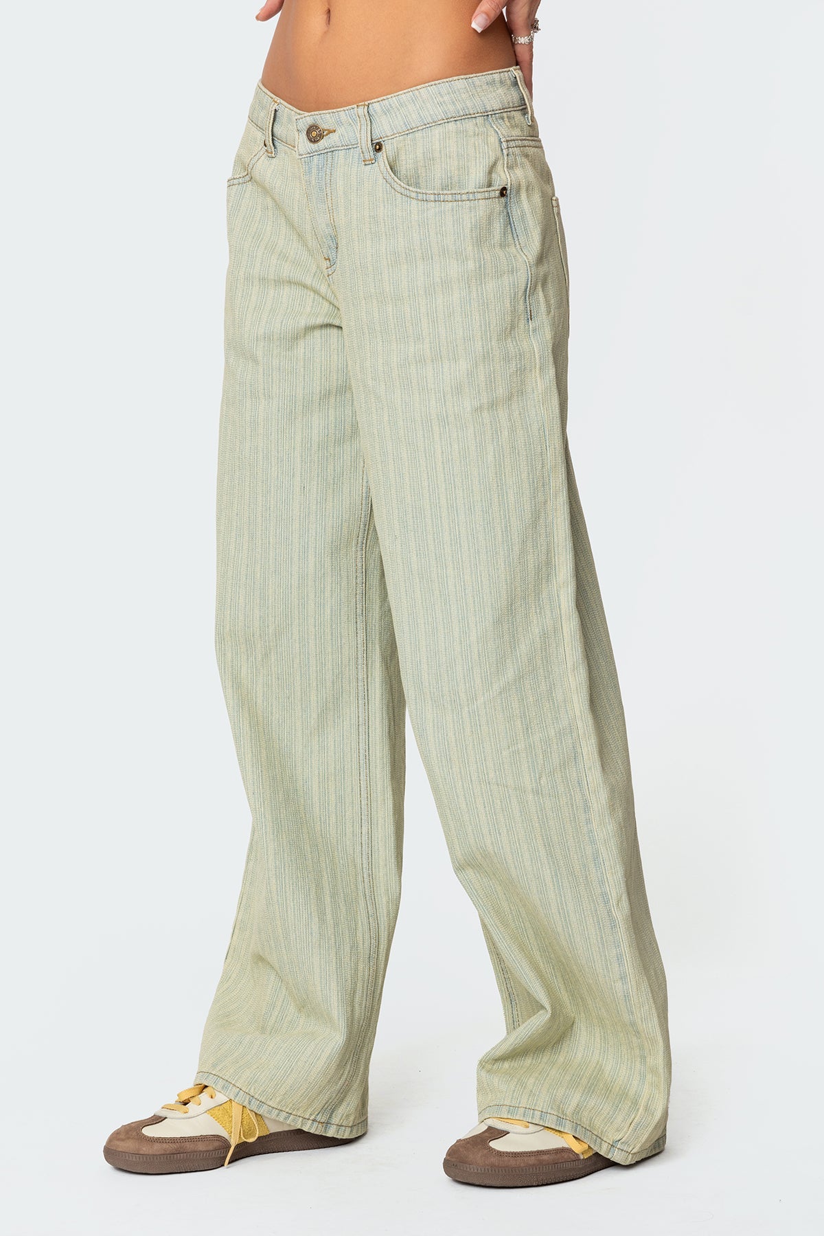 Lannah Textured Low Rise Baggy Jeans