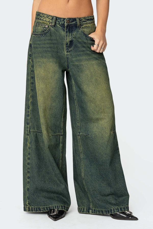 Shawn Washed Low Rise Baggy Jeans