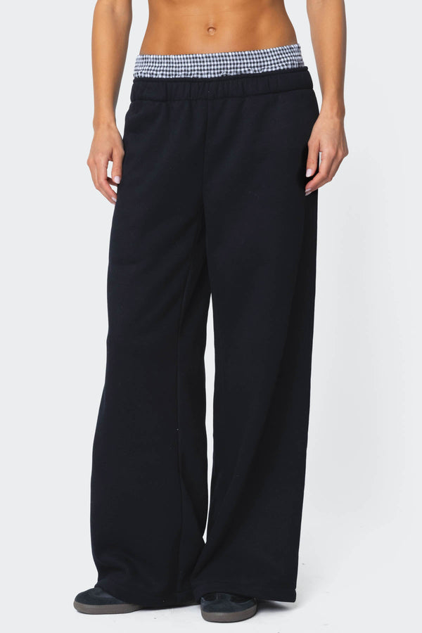 Gingham Boxer Detail Joggers