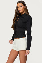 Amelie Lace Up Button Up Shirt