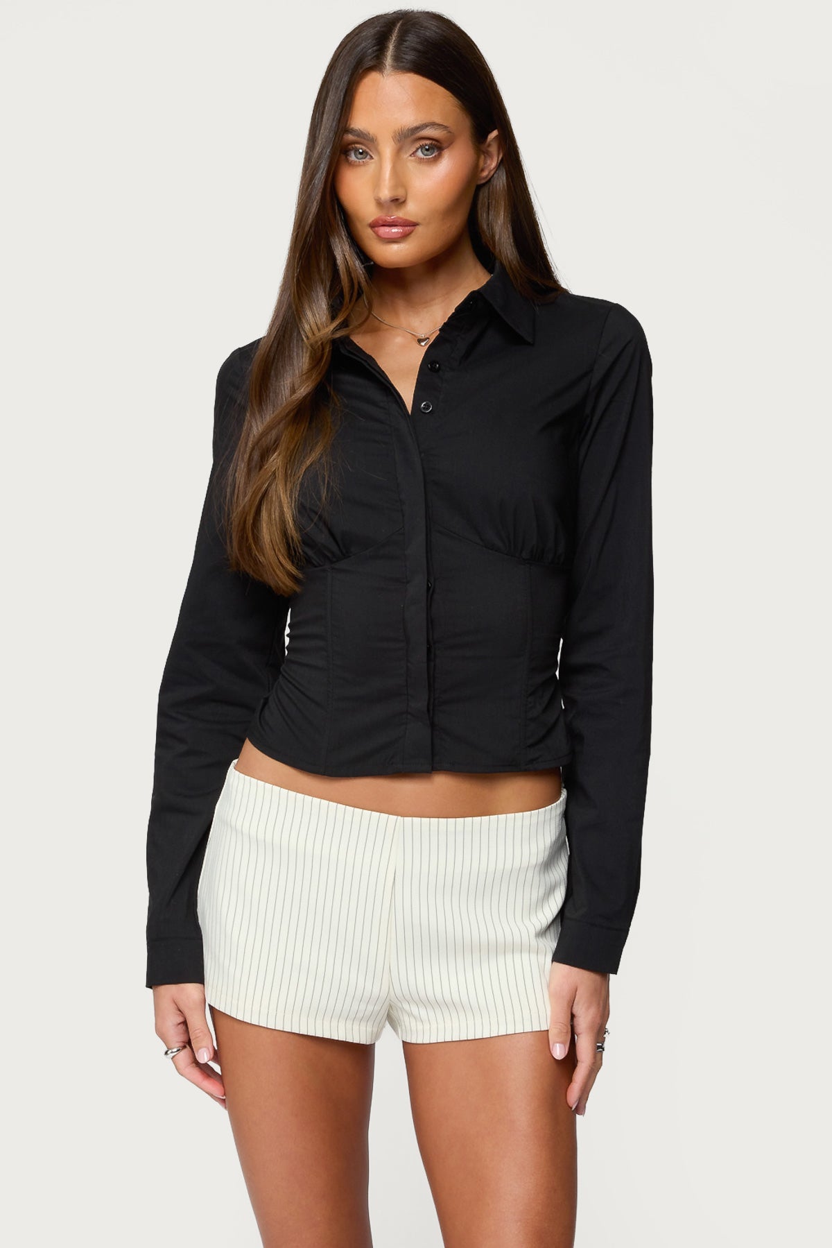 Amelie Lace Up Button Up Shirt