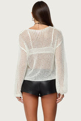 Charlise Open Knit Sequin Top
