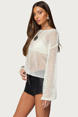 Charlise Open Knit Sequin Top
