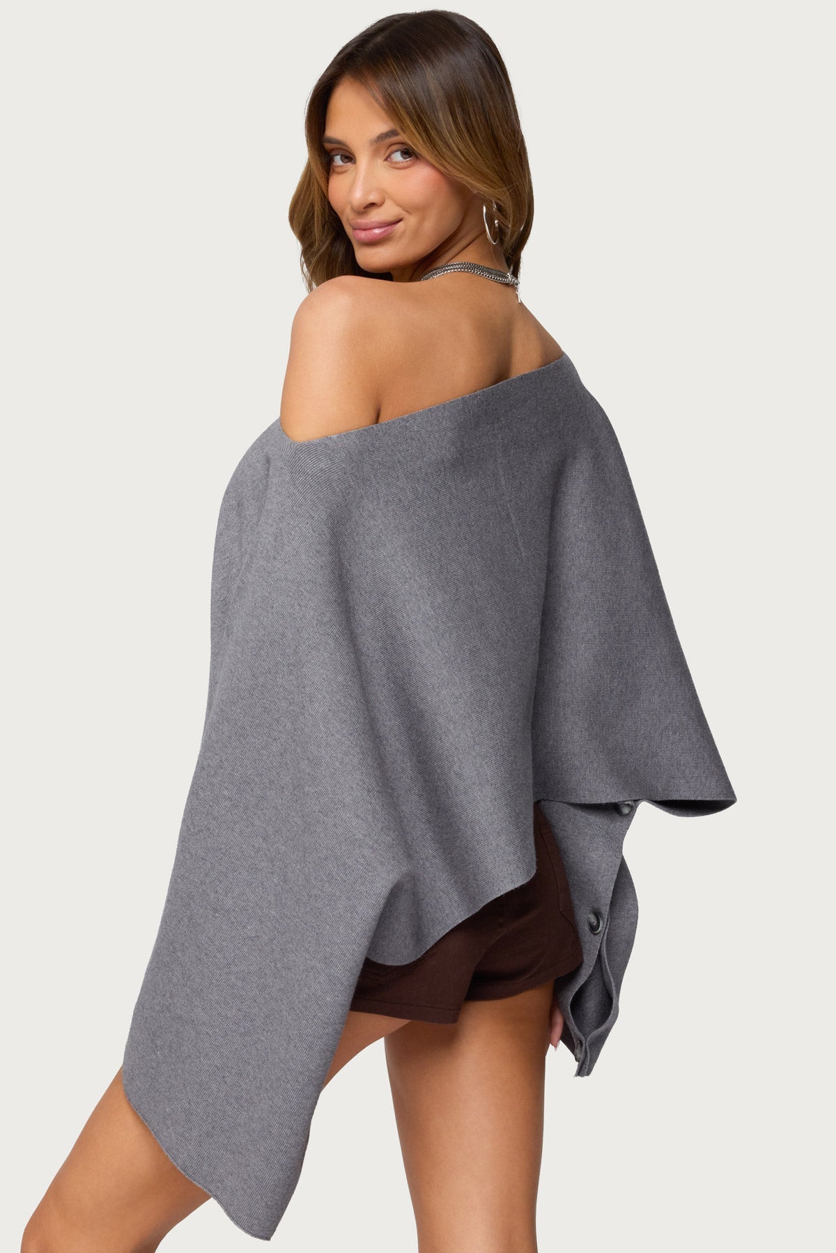 Sharla Off Shoulder Poncho Sweater