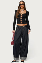 Zeya Lacey Keyhole Top