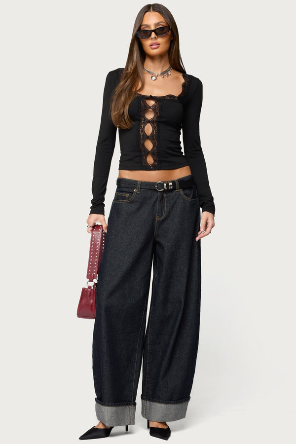 Zeya Lacey Keyhole Top