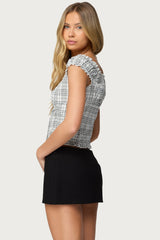 Dolsy Plaid Button Up Top