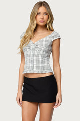 Dolsy Plaid Button Up Top