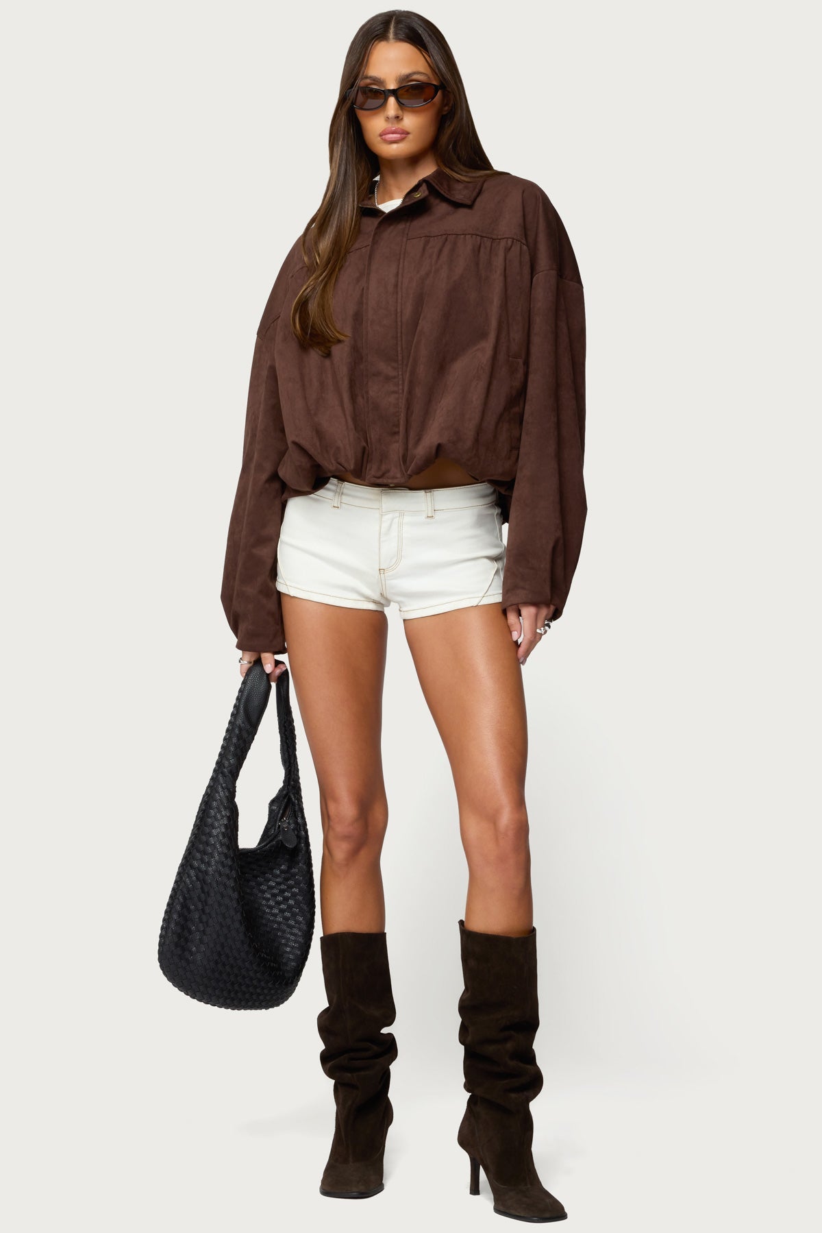 Alberta Faux Suede Bubble Jacket