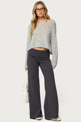 Wide Leg Foldover Trousers