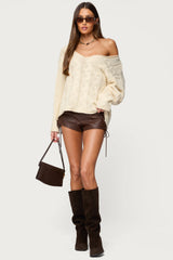 Kariss Lace Up Faux Leather Micro Shorts