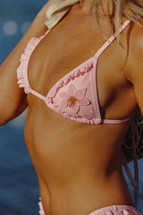 Avah Ruffle Triangle Bikini Top