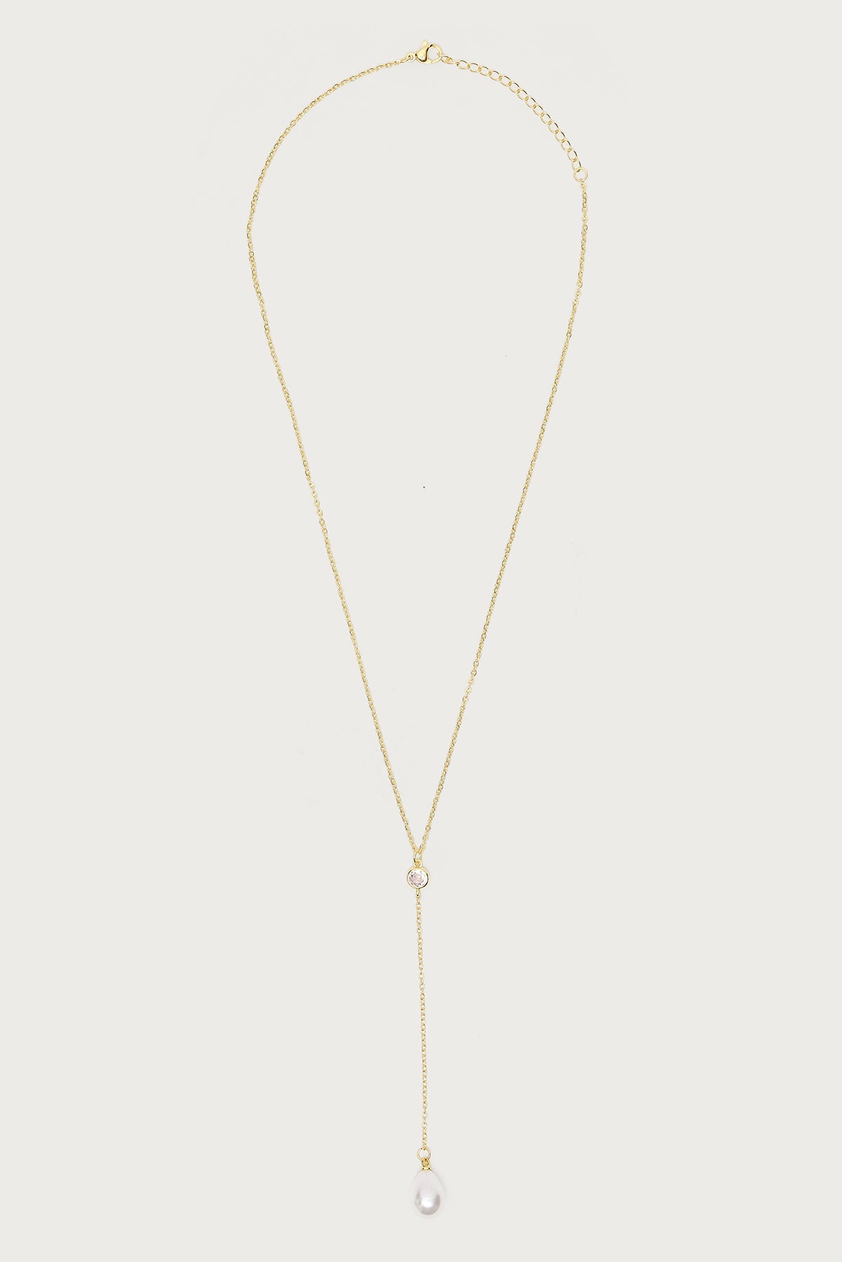 Cascading Pearly Rhinestone Necklace