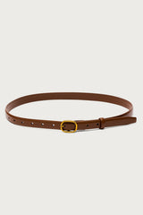Oval Buckle Faux Leather Belt