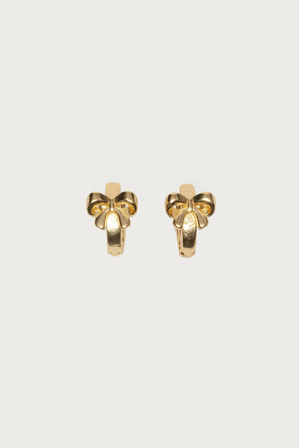 Bow Huggy Hoop Earrings view 1