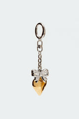Heart & Bow Mixed Metal Keychain