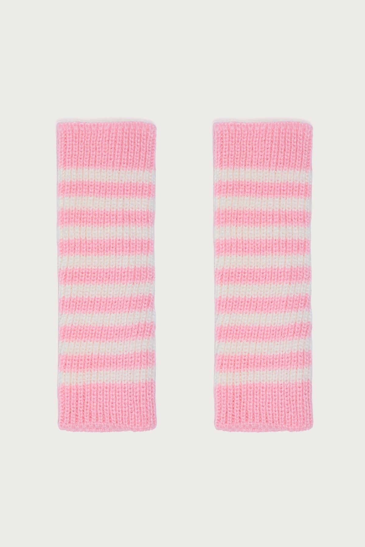 Striped Knit Fingerless Gloves