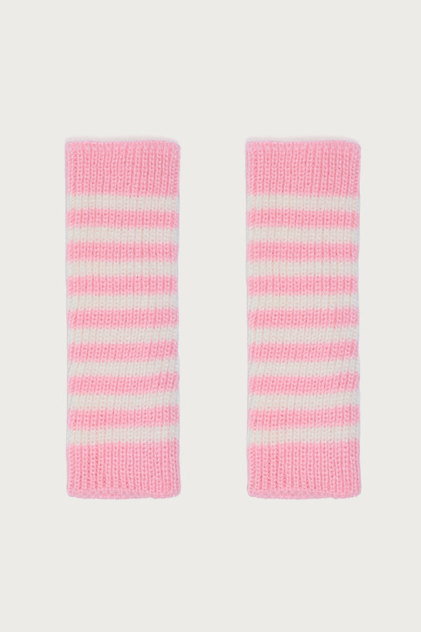 Striped Knit Fingerless Gloves