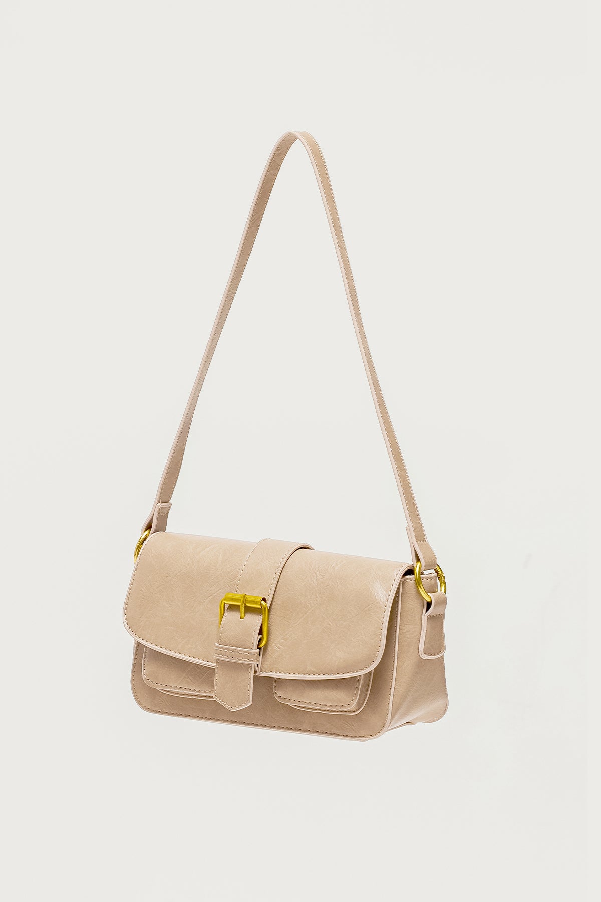 Faux Leather Buckle Bag