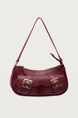 Zinnia Faux Leather Buckle Bag