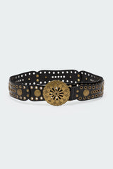 Scalloped Circle Faux Leather Belt