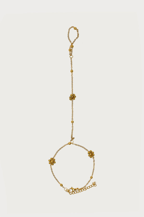 Flower & Bead Hand Chain