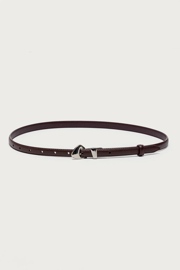 Abstract Buckle Faux Leather Belt