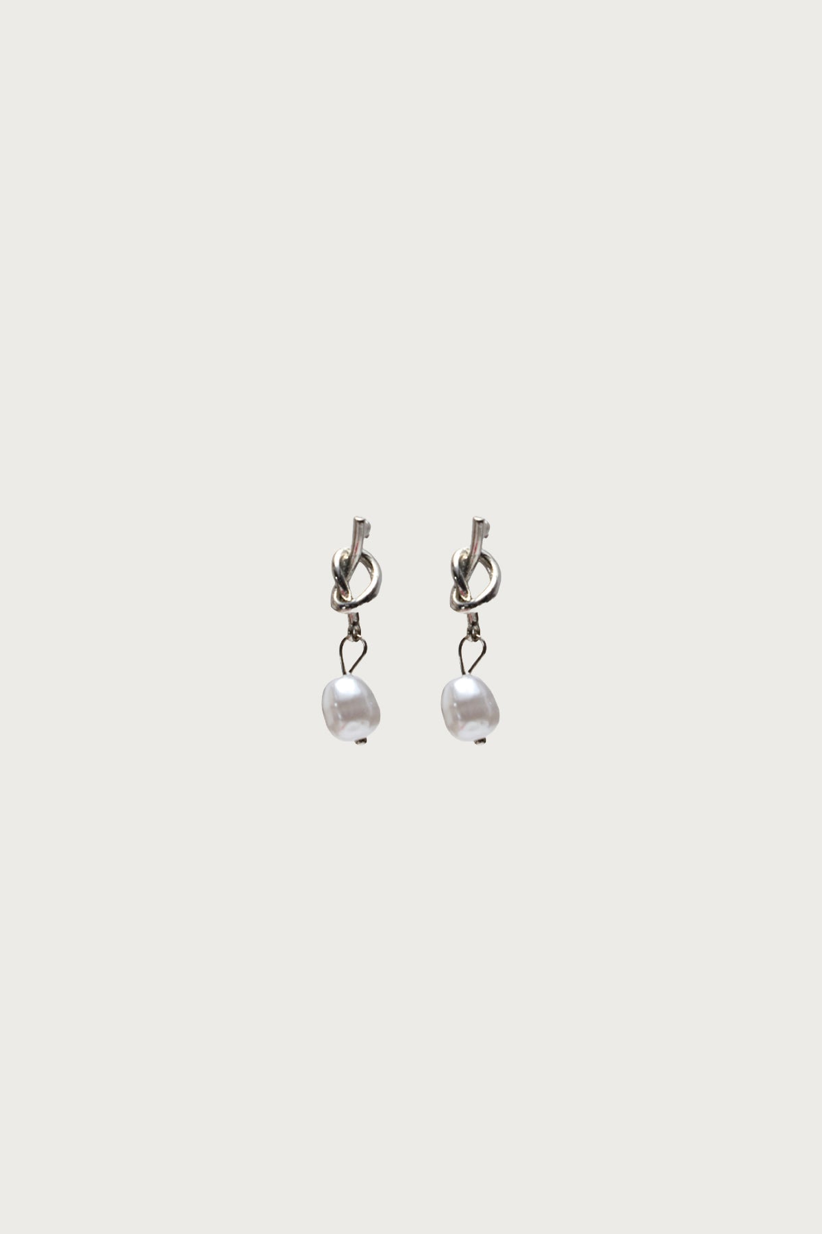 Knotted Pearl Charm Earrings
