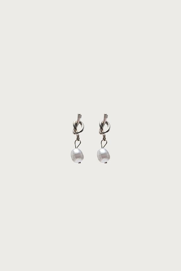 Knotted Pearl Charm Earrings