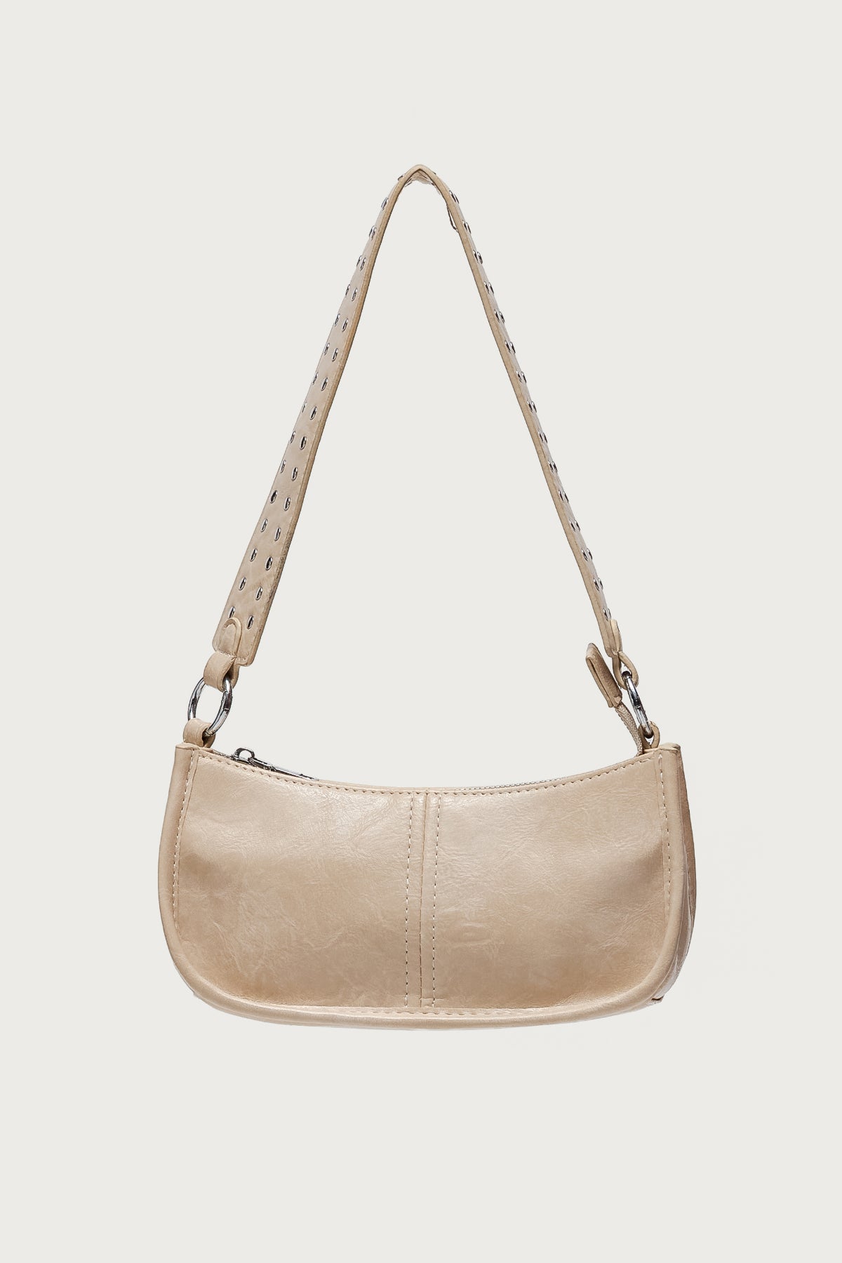 Studded Strap Faux Leather Bag