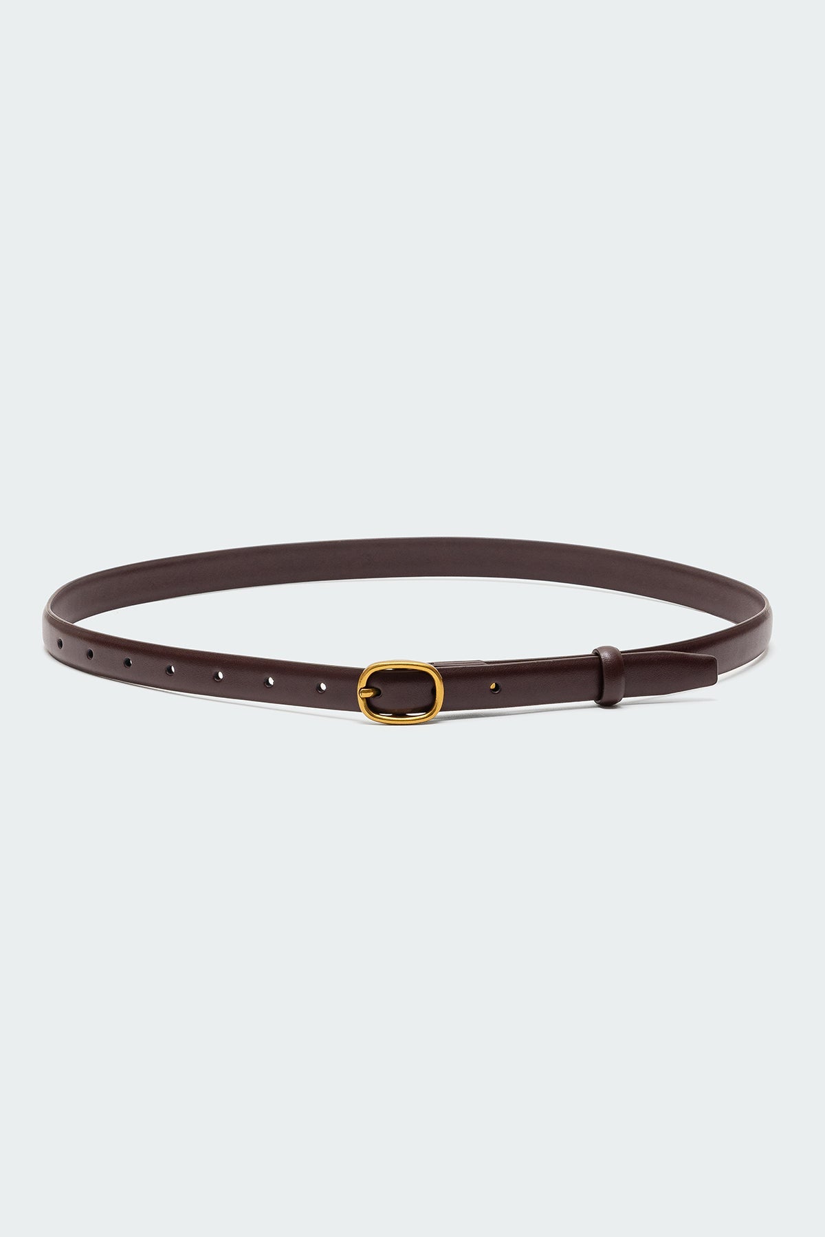 Oval Buckle Faux Leather Belt