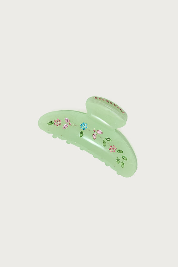 Floral Rhinstone Claw Clip