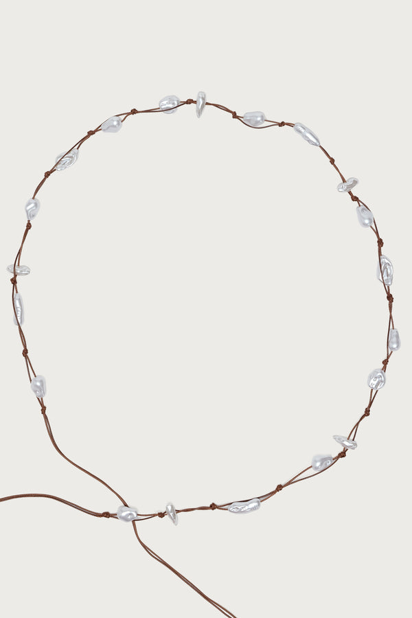 Faux Pearl Cord Belt