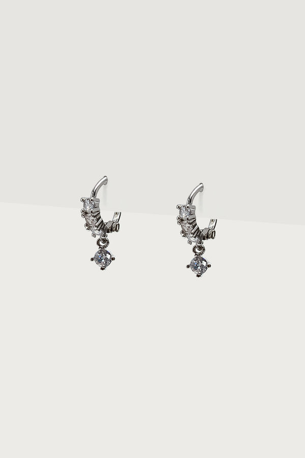 Faux Diamond Huggy Hoop Earrings