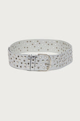 Studded Grommet Faux Leather Belt