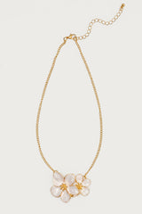 Double Flower Pendant Necklace