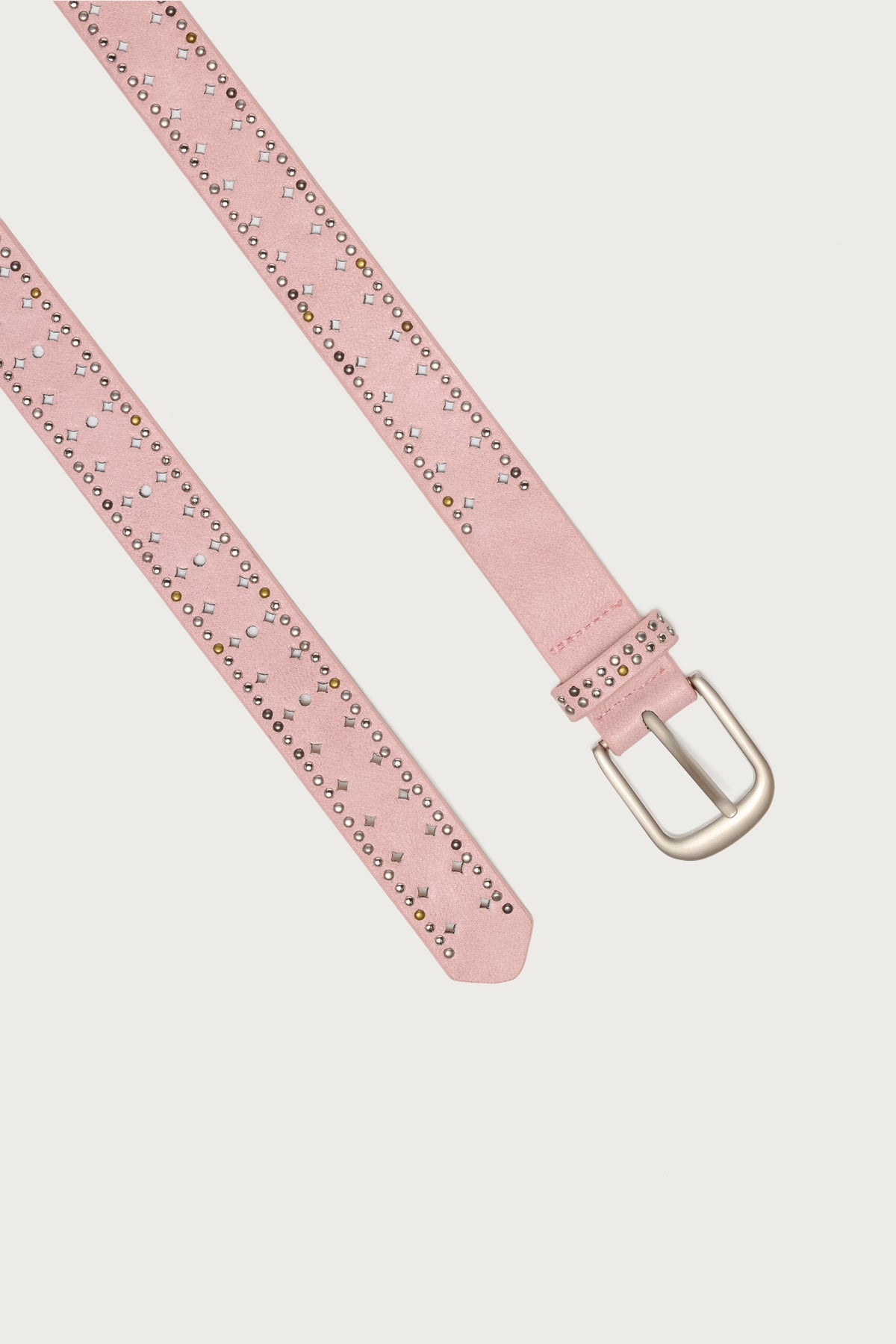 Mixed Studded Faux Leather Belt